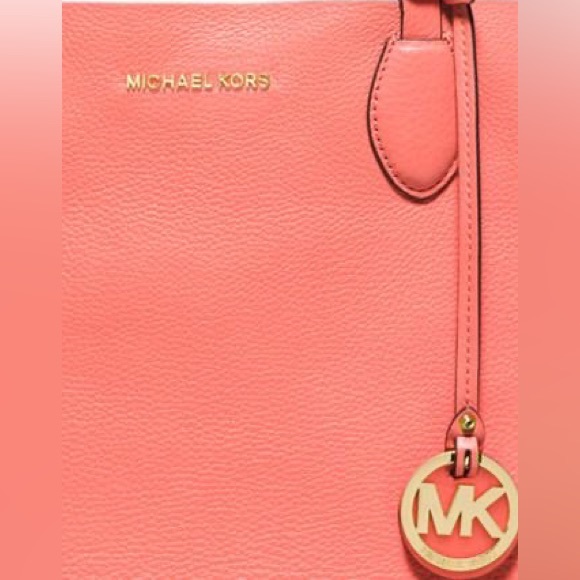 Michael Kors Reversible Tote Bag, Pink Grapefruit/Gold - Picture 3 of 9
